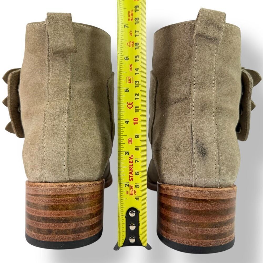 Sendra Western Moto Buckle Ankle Boots Tan Suede Triple Strap Women’s 9.5 - Picture 9 of 13